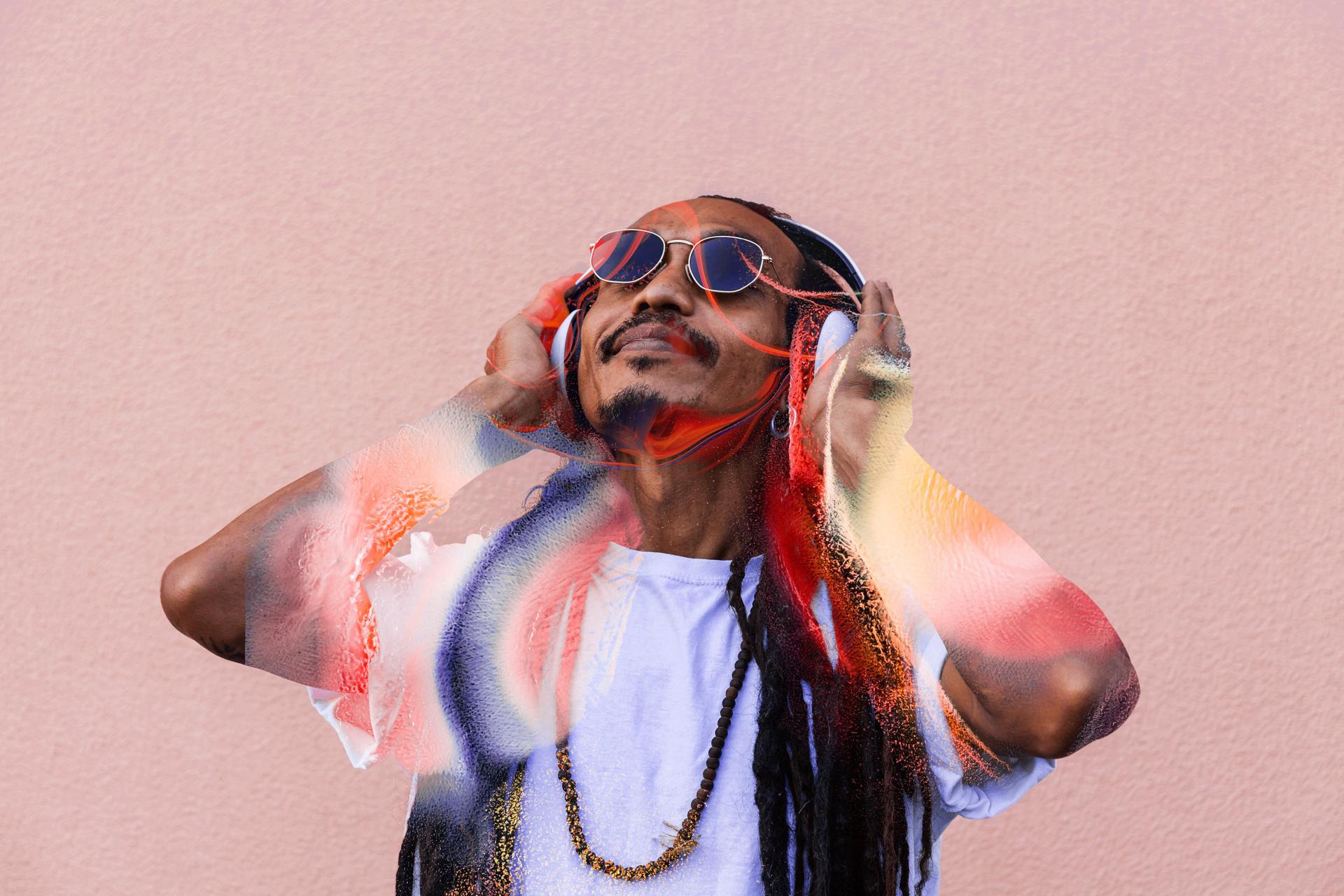 image of a man wearing headphones